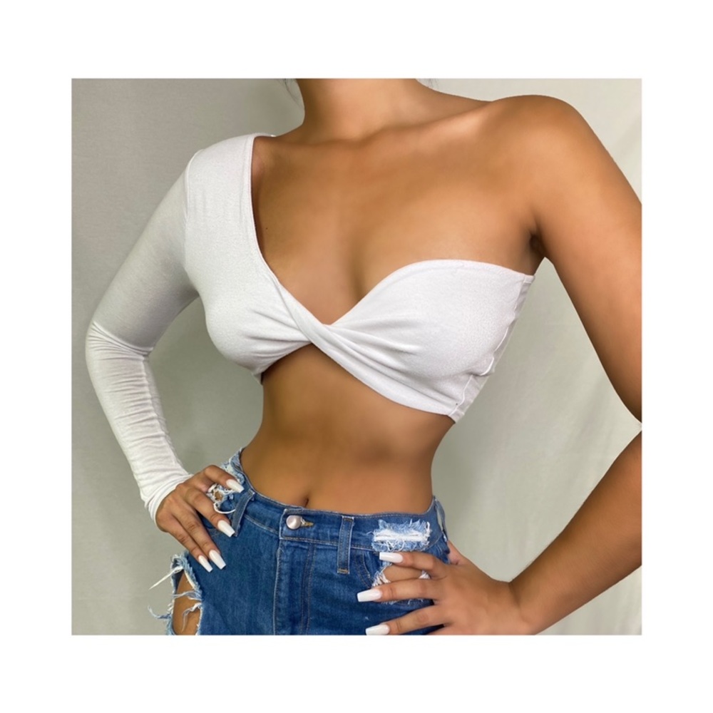 Off the shoulder bandeau top